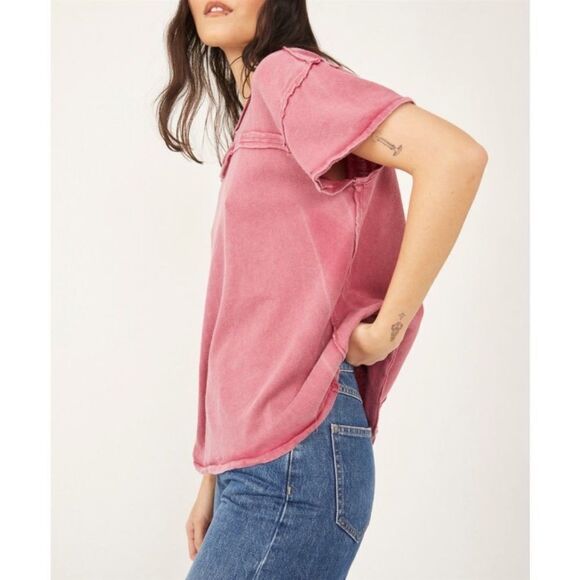 Free People Cut It Out Tee In Orchid Rain - Picture 3 of 6